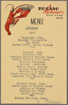 Lunch menu, Rogano Restaurant  Sea Food Bar