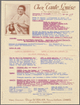 Lunch menu, Chez Tante Louise