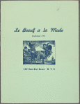 Dinner menu, Le Boeuf a la Mode