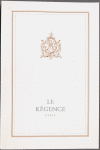 Daily menu, Le Regence at Plaza Athenee