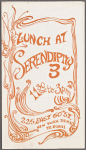 Lunch menu, Serendipity 3
