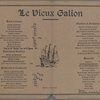 Dinner menu, Le Vieux Galion