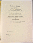Captain's Dinner menu, American Export Lines at S.S. Independence