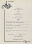 Dinner menu, Hotel del Coronado