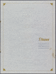 Dinner menu, Star of the Sea Room