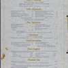 Dinner menu, Star of the Sea Room