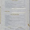 Dinner menu, Star of the Sea Room