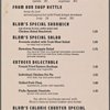 Lunch menu, Blum's