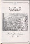 Room service menu, Hotel Drei Konige am Rhein
