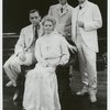 Kevin Spacey, Bethel Leslie, Peter Gallagher, and Jack Lemmon in publicity photograph for the stage production Long Day's Journey Into Night, Broadhurst Theatre