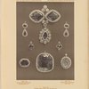 Emerald sevigné, ear-rings, two pendants, brooch, pendant, and locket