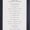 Afternoon tea menu, Hotel Vier Jahreszeiten