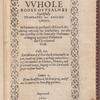 The VVhole Booke Of Psalmes