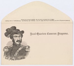 Official stationery of the Cameron Dragoons, Philadelphia