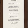 Dessert menu, Four Seasons Hotel