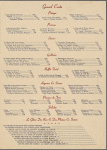 Dinner menu, Cafe Chauveron