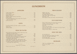 Lunch menu, Chemists' Club