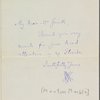 Correspondence with Manton Marble