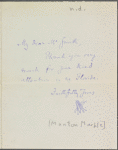 Correspondence with Manton Marble