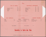 Daily menu, Chez Edgard