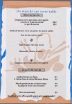 Daily menu, Cote Jardin