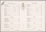 Daily menu, Hotel Ritz