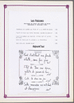 Daily menu, La Fermette Mabeuf 1900