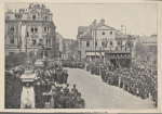 Die Schiller=Feier vor dem Goethe=Schiller=Denkmal in Weimar am. 9 Mai.