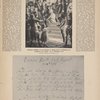 Huldigung Schillers vor dem Theater in Leipzig nach der Aufführung der "Jungfrau von Orleans" am 17. September 1801. Nach einer Zeichnung von Theobald v. Oer ; Faksimile der Hanschrift Schillers, nach dem Original im Körner=Museum zu Dresden.