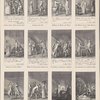 Diese zwölf Illustrationen sind Kuperstiche von Chodowiecki zu Schillers "Kabale un Liebe." Aus dem "Königl. grossbrit. genealog. Kalender auf das Jahr 1786". Engelmann, Chodow, 541.