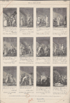 Diese zwölf Illustrationen sind Kuperstiche von Chodowiecki zu Schillers "Kabale un Liebe." Aus dem "Königl. grossbrit. genealog. Kalender auf das Jahr 1786". Engelmann, Chodow, 541.