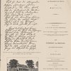 Die beiden ersten Berse aud der eigenhändigen an Körner gesandten Reinschrift von Schillers "Hero und Leander" (Ende Juni 1801 versasst) ; F. v. Shillers Wohnhaus in Weimar, welches er vom 30. April 1802 bis zu seinem Tode bewohnte ; Titel der ersten Ausgabe von Schiller "Braut von Messina" (1803) ; Titel der ersten Ausgabe der "Jungfrau von Orleans" (1802).