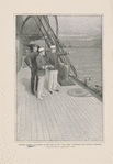 Sampson, Schley, and Hobson on the deck of the "New York: inspecting the Santiago entrance. From the Century's Spanish War Series.