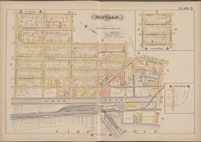 Buffalo, Double Page Plate No. 7 [Map bounded by Prospect St., Genesee ...