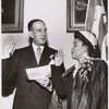 Ruth Whitehead Whaley being sworn in by Mayor Richard Vincent Impelliteri, 1951