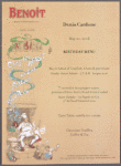 Dinner and Wine and Birthday menu, Benoit