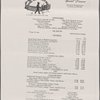 Dinner menu, Hotel Gramercy Park