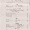 Dinner menu, Gramercy Park Hotel