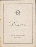 Thursday dinner menu, The Waldorf-Astoria