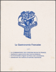 Dinner menu, La Gastronomie Francaise