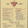 Bar menu, The Sporting Club New York