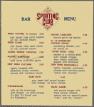 Bar menu, The Sporting Club New York