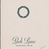 Sunday Christmas dinner menu, Park Lane