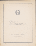 Wednesday dinner menu, The Waldorf-Astoria