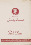 Sunday Mother's Day brunch menu, Park Lane