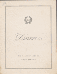 Friday dinner menu, The Waldorf-Astoria