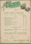 Sunday Easter dinner menu, Hotel Gramercy Park