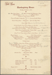 Thursday Thanksgiving dinner menu, Park Lane Tapestry Room