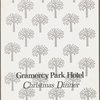 Christmas dinner menu, Gramercy Park Hotel