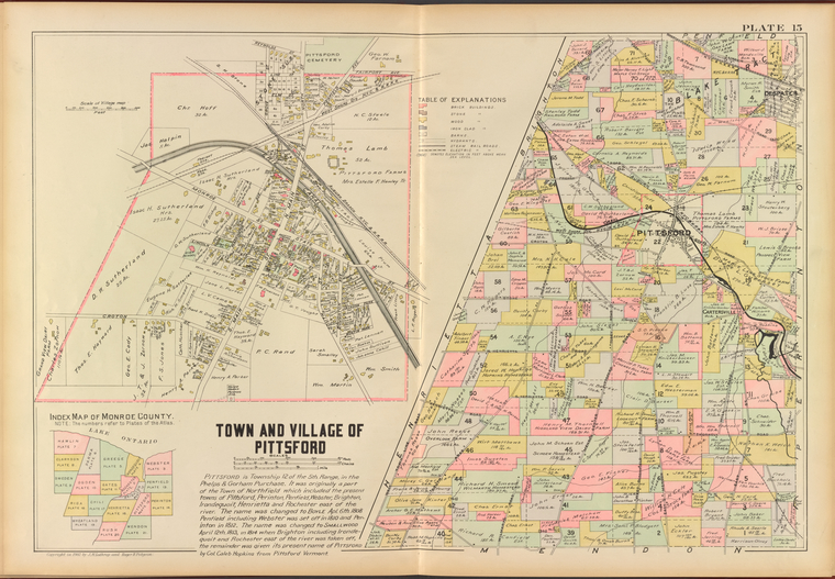 Monroe County, Double Page Plate No. 15 [Map of town of village of